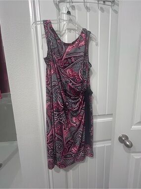 R&K Red White and Blue Paisley Midi Dress